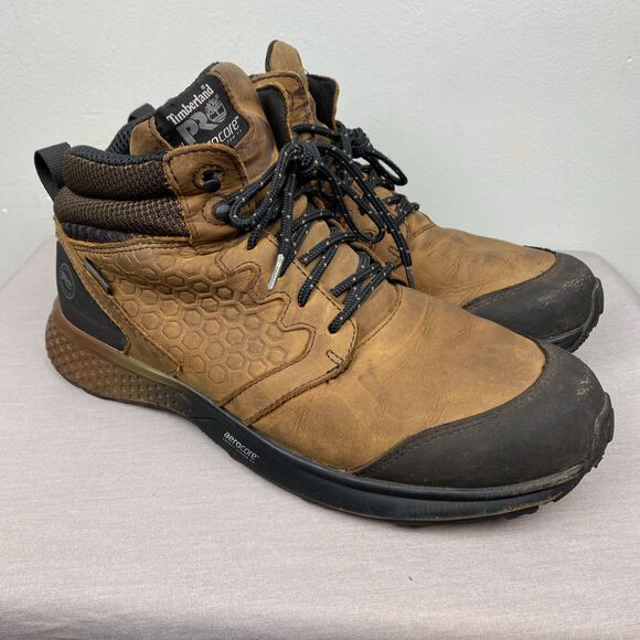 Timberland boots‎ men's 11.5W brown waterproof a27bg reaxion soft toe - Picture 1 of 10